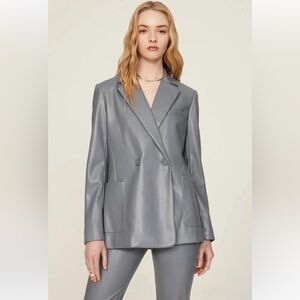 SIMKHAI Nisha Boxy Vegan Leather Blazer NWOT Medium